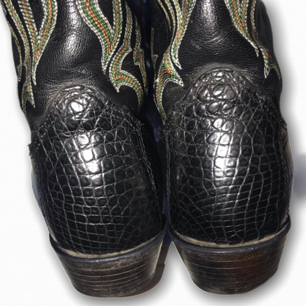 **SOLD** EUC Nocona Genuine Black Caiman Boots 7-1/2B - Picture 6 of 6
